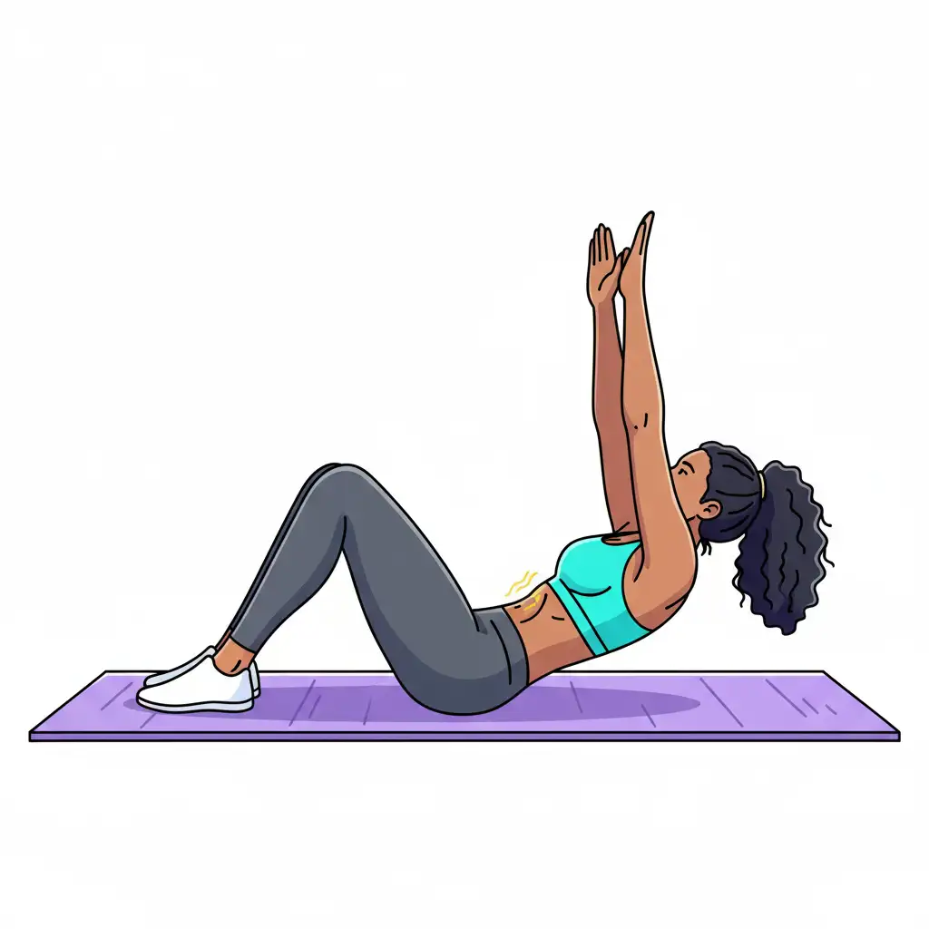 An image of a woman in a dead bugs position