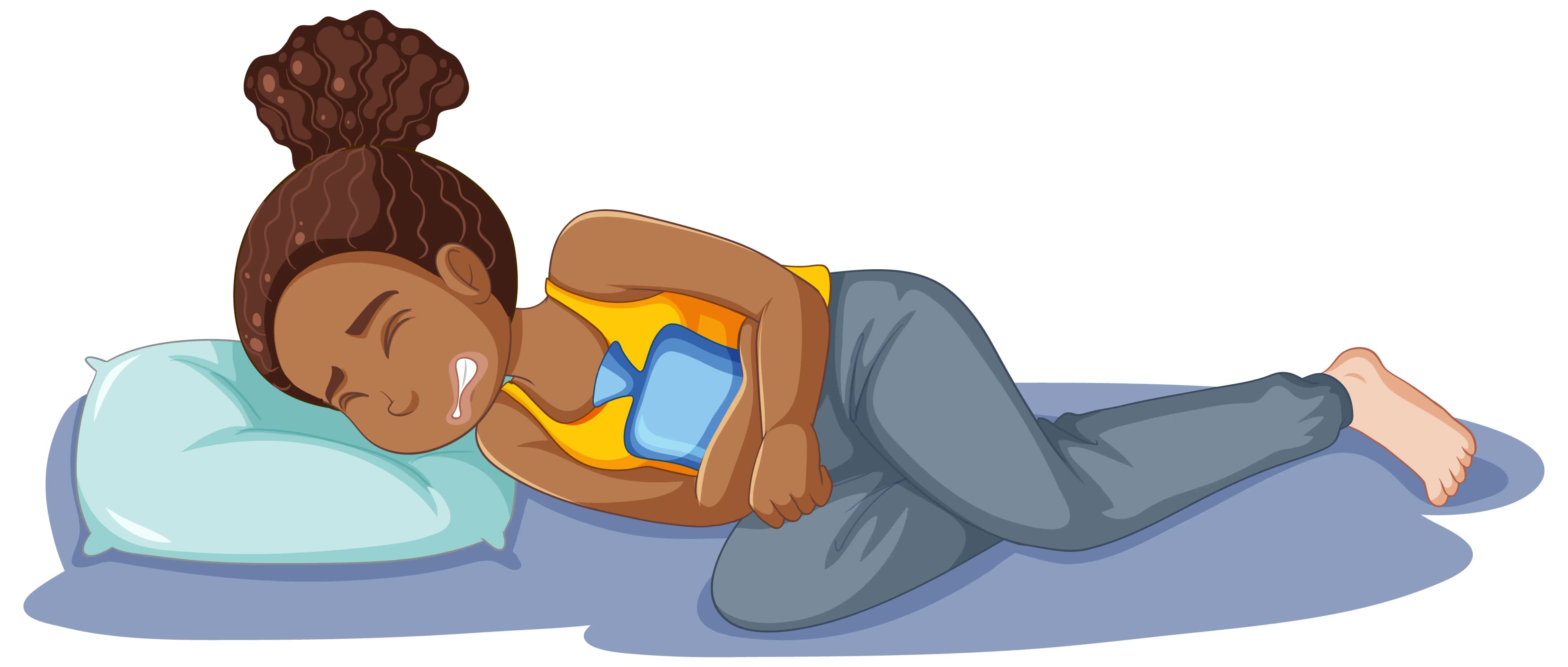 A lady having menstrual cramps
